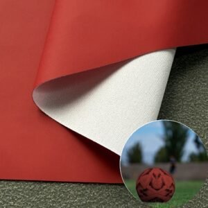 Red Rexine PU Leather Roll Material for Sporting Balls (Soccer Balls, Footballs, Volleyballs etc.)