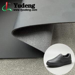 Black Vegan Leather PU Leather Material for Shoes/Sneakers (Accept Surface Finishing Customization)