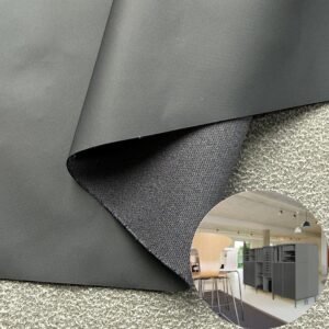 Black PU Coated Fabric PU Leather Roll Material for Upholstery Furniture or Decoration (Sofas, Beds, Cabinets, Interior Wall etc.)