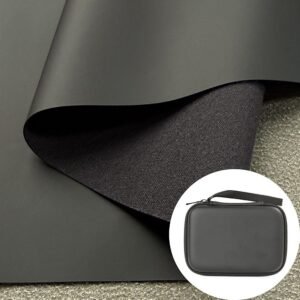 Black Synthetic PU Leather Material for Package Box Surface Cover Heat Pressing (Colorfast, Stitchable, Wear-Resistant)