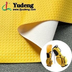 Yellow Leather Fabric PU Leather Material for Fishingbags/Golf Bags