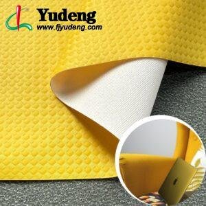Yellow Leather Fabric PU Leather Roll Material for Writing Notebook Cover Book Front Cover