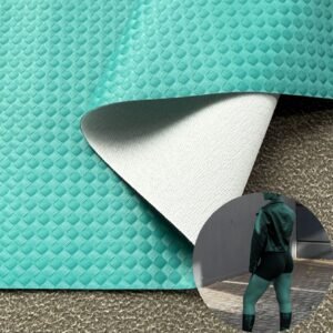 Green Leather Fabric PU Leather Roll Material for Shoes and Clothes (Label, Upper, Jacket etc.)