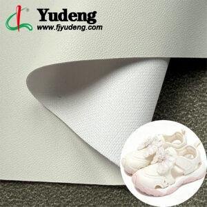 White Rexine PU Leather Material for Shoes (Can Do Embossing or Other Customizations)