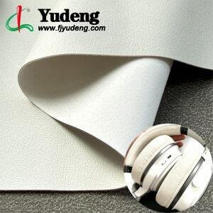 White Rexine PU Leather Material for Earphones/Headphones (Base Material Customizable)