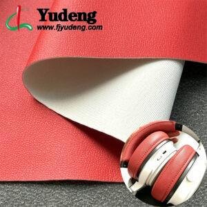 Material de piel sintética roja (PU) para auriculares (se acepta personalización del acabado de la superficie).