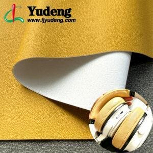 Yellow PU Leather from China PU Leather Material for Earphones/Headphones