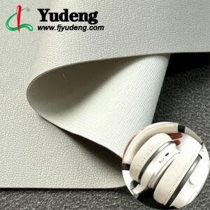 Khaki Man Made Leather PU Leather Material for Earphones/Headphones (Base Material Customizable)