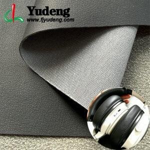 Black Artificial Leather PU Leather Material for Earphones/Headphones (Base Material Customizable)
