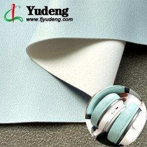 Blue PU Coated Fabric PU Leather Material for Earphones/Headphones (Packed in Rolls)