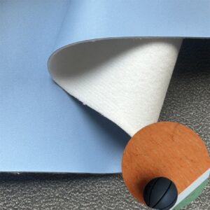 Rollo de tela recubierta de PU azul, material de cuero sintético de PU para balones deportivos (balones de fútbol, balones de voleibol, etc.).