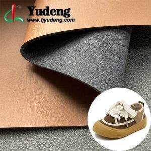 Brown Faux Leather PU Leather Material for Shoes (Environmental Standard Certificated)