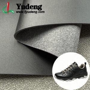 Black Leatherette PU Leather Material for Shoes (Accept Surface Finishing Customization)