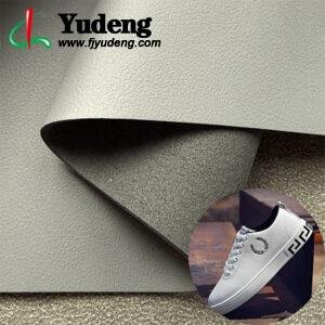 Dark Gray Rexine PU Leather Material for Shoes/Sneakers (Environmental Standard Certificated)
