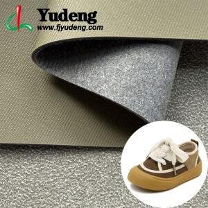 Green PU Coated Fabric PU Leather Material for Shoes