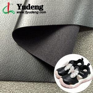 Black Environmental Leather PU Leather Material for Shoes (Accept OEM ODM Orders)