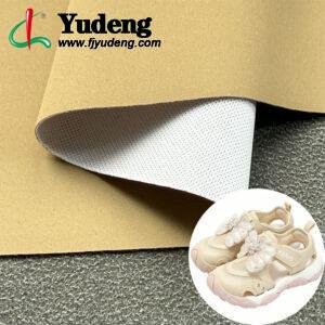 Brown Faux Leather PU Leather Material for Shoes (Accept Surface Finishing Customization)