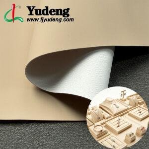 Beige Apricot Faux Leather PU Leather Material for Jewelry Boxes (Packed in Rolls)