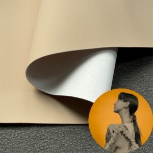 Beige Vegan Leather PU Leather Roll Material for Bags and Suitcases (Handbags, Backpacks, Luggage Cases etc.)