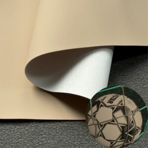 Beige PU Coated Fabric PU Leather Roll Material for Sporting Balls (Soccer Balls, Footballs, Volleyballs etc.)