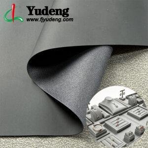 Black Leatherette PU Leather Material for Jewelry Boxes (Accept Surface Finishing Customization)