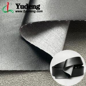 Material de piel sintética negra tipo rexina para cinturones (se aceptan pedidos OEM y ODM).