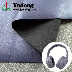 Blue PU Coated Fabric PU Leather Material for Earphones/Headphones (Base Material Customizable)