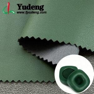 Green Imitation Leather PU Leather Material for Earphones/Headphones (Pattern Style and Color Customizable)