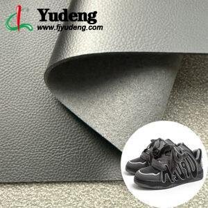 Black Leatherette PU Leather Material for Shoes (Pattern Style and Color Customizable)