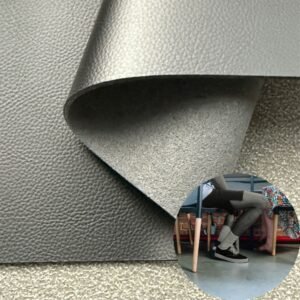 Black Imitation Leather PU Leather Roll Material for Shoes and Clothes (Label, Upper, Jacket etc.)
