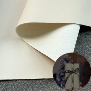 Beige PU Coated Fabric PU Leather Roll Material for Package Box Surface Cover (Jewelry Box, Cosmetic Box, Electronics Box etc.)