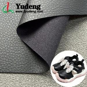 Black Leatherette PU Leather Material for Shoes (Can Do Embossing or Other Customizations)