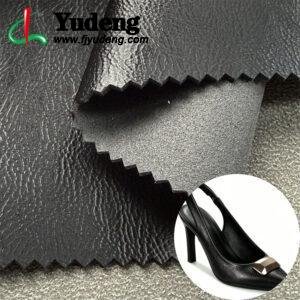 Black Synthetic Leather PU Leather Material for Shoes (Accept Surface Finishing Customization)