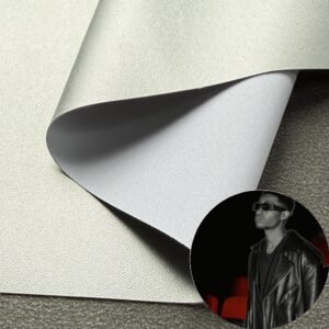 Silver Rexine PU Leather Roll Material for Shoes and Clothes (Label, Upper, Jacket etc.)
