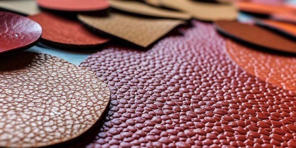 Pebbled suede finish texture PU leather sample