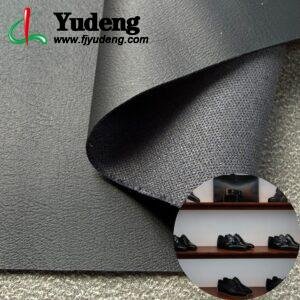 Black Leather Fabric PU Leather Roll Material for Shoes and Clothes (Sandal, Label, Upper, Jacket etc.)