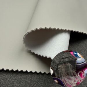 White Vegan Leather PU Leather Roll Material for Package Box Surface Cover (Jewelry Box, Cosmetic Box, Electronics Box etc.)