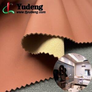 Orange PU Rexine Fabric PU Leather Roll Material for Massage Equipments Hair Styling Beauty Equipments