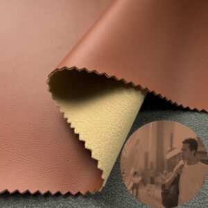Orange PU Coated Fabric PU Leather Roll Material for Electronics Portable Bags (Earphone Bags, USB Cable Bags etc.)