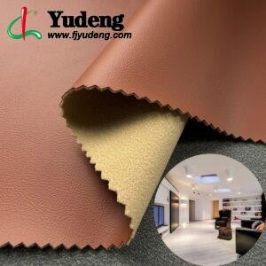 Orange PU Coated Fabric PU Leather Roll Material for Upholstery Furniture or Decoration (Sofas, Beds, Cabinets, Interior Wall etc.)