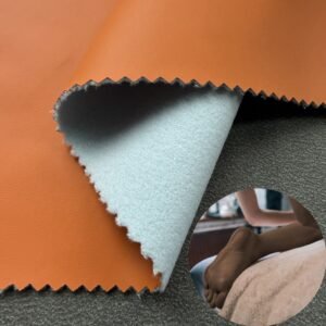 Orange PU Coated Fabric PU Leather Roll Material for Massage Equipments Hair Styling Beauty Equipments