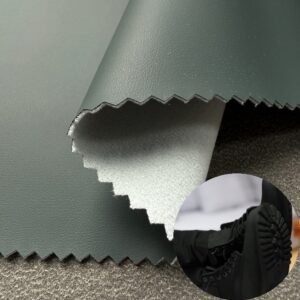 Green Leatherette PU Leather Roll Material for Shoe Material Footwear Component (Injection Molding)