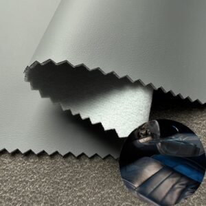 Gray PU Coated Fabric PU Leather Roll Material for Car Seats Automobile Interior