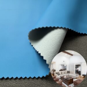 Blue Leather Fabric PU Leather Roll Material for Upholstery Furniture or Decoration (Sofas, Beds, Cabinets, Interior Wall etc.)