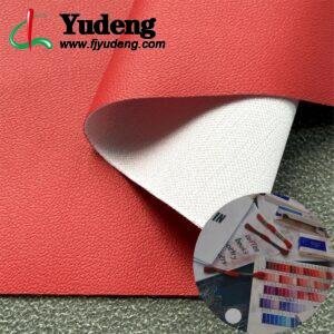 Red PU Leather from China PU Leather Roll Material for Screen Printing or Embroidery