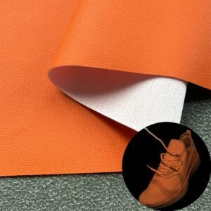 Orange Fake Leather PU Leather Roll Material for Shoe Material Footwear Component (Injection Molding)
