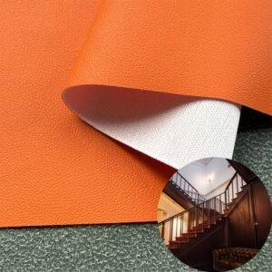 Orange Leather Fabric PU Leather Roll Material for Upholstery Furniture or Decoration (Sofas, Beds, Cabinets, Interior Wall etc.)