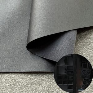 Black Leatherette PU Leather Roll Material for Screen Printing or Embroidery