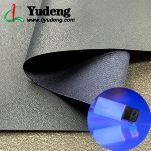 Blue PU Leather from China PU Leather Roll Material for Electronics Portable Bags (Earphone Bags, USB Cable Bags etc.)