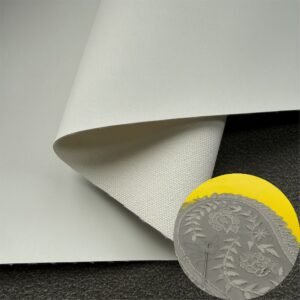 White Leatherette PU Leather Roll Material for Screen Printing or Embroidery